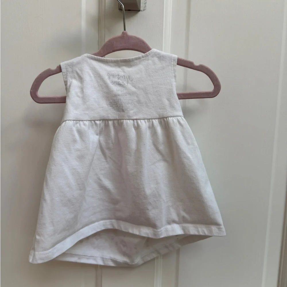 Jumping Beans 12M Girls White and Pink Geometric Patterned Tank Top Blouse